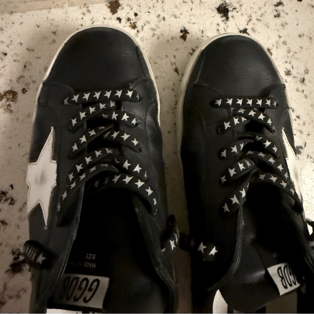 Golden Goose Deluxe Super-Star Low-Top Sneakers Black/White - S 6/36 - Picture 8 of 10